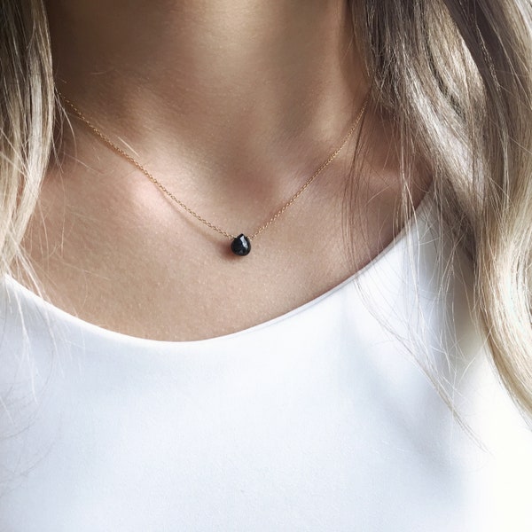 Dainty Black Onyx Necklace, Onyx Necklace, Gemstone Necklace, Dainty Necklace, Minimalist Necklace, Onyx Pendant