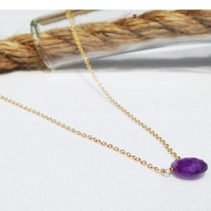 Amethyst Necklace, Dainty Amethyst Jewelry, Amethyst Crystal Necklace, February Birthstone Necklace, Dainty Necklace image 7