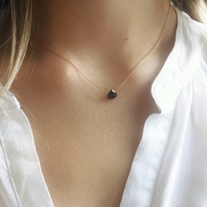 Black Onyx Necklace, Onyx Necklace, Bridesmaid Gifts, Dainty Necklace, Minimalist Necklace, Onyx Pendant