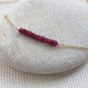 Natural Ruby Bracelet, Ruby Jewelry for Women, July Birthstone Bracelet, Dainty Bracelet, Minimalist Bracelet, Wedding Gift