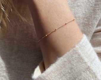 Dainty Gold Chain Bracelet, Gold Bracelet Chain, Satellite Bracelet, Simple Gold Chain Bracelet