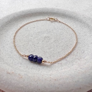 Gold Sapphire Bracelet, Blue Sapphire Bracelet for Women, Sapphire Birthstone Jewelry, September Birthstone Bracelet, Dainty Gold Bracelet