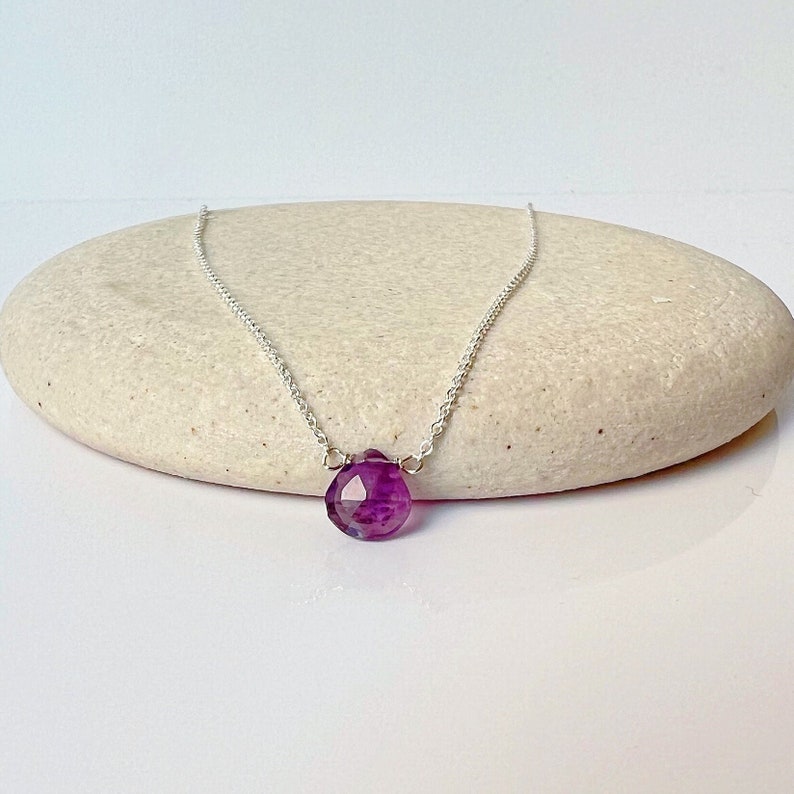 Amethyst Necklace, Dainty Amethyst Jewelry, Amethyst Crystal Necklace, February Birthstone Necklace, Dainty Necklace image 6