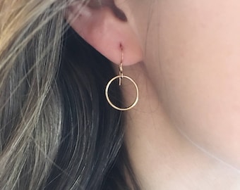 Gold Circle Earrings, Open Circle Earring, Silver Circle Earrings