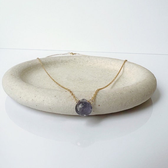 Lapis Lazuli Single Bead Floating Necklace 14/20 Gold-filled Chain Lapis Lazuli Single Bead Floating Necklace 14/20 Gold-filled Chain