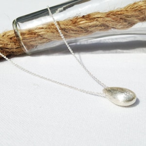 Silver Nugget  Necklace - Silver Teardrop - Sterling Silver - Dainty Necklace - Layering Necklace - Minimalist Necklace - Charm Necklace