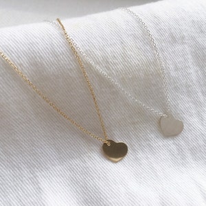 Gold Heart Necklace, Silver Heart Necklace, Dainty Heart Necklace, Tiny Heart Necklace, Gift for Her