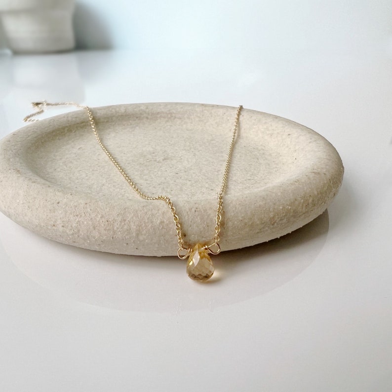 Minimalist Necklace, Dainty Gold Necklace, Handmade Jewelry, Birthstone Necklace for Women, Simple Gold Necklace image 2