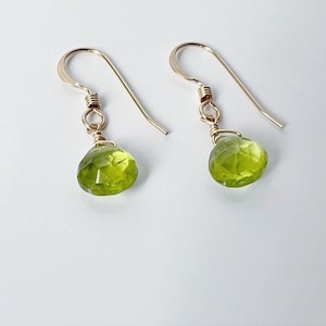 Genuine Peridot Earrings, Natural Peridot Drop Earrings, August Birthstone Earrings, Dainty Peridot Jewelry, Peridot Earrings Silver