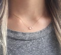 Genuine Rose Quartz Jewelry, Real Rose Quartz Necklaces For Women, Dainty Gold Necklace,  Silver and Gold Necklace