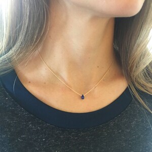 Sapphire Necklace, Gold Sapphire Jewelry, Necklaces for Women, Dainty Necklace, September Birthstone Necklace, Minimalist Necklace image 6