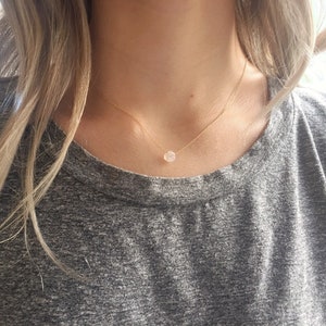 Dainty Moonstone Necklace, Rainbow Moonstone Jewelry, Gemstone Necklace, Simple Gold Necklace image 3