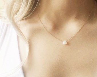 Genuine Opal Necklace, Gold Opal Necklace, White Opal Necklace, Opal Jewelry for Women, October Birthstone Necklace, Gemstone Necklace