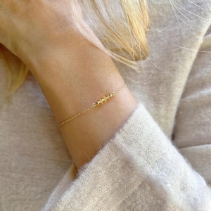 Gold Citrin Armband, Citrin Schmuck, Citrin Armband für Frauen, November Birthstone Armband, Zierliche Armband