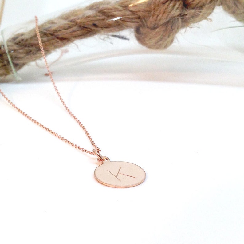 9ct Rose Gold 'F' Initial Adjustable Letter Necklace 38/43cm main image 1