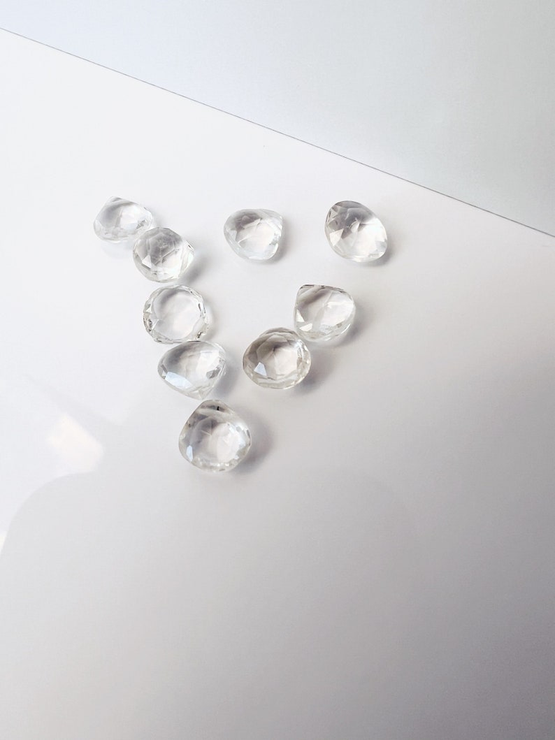 Clear Quartz Necklace, Quartz Crystal Necklace, Gold Crystal Necklace, April Birthstone Necklace image 3