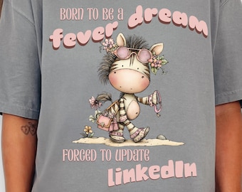 Kokette Zebra-Safari, wunderliches Linkedin Work Graphic Tee, Stückgefärbtes Shirt von Comfort Colors