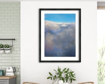 Cloud Painting Print, Cloud Print, Cloudscape Art Print, Large Abstract Wall Art, Skies Modern Painting, Cloud Artwork Minimalist Wall Art