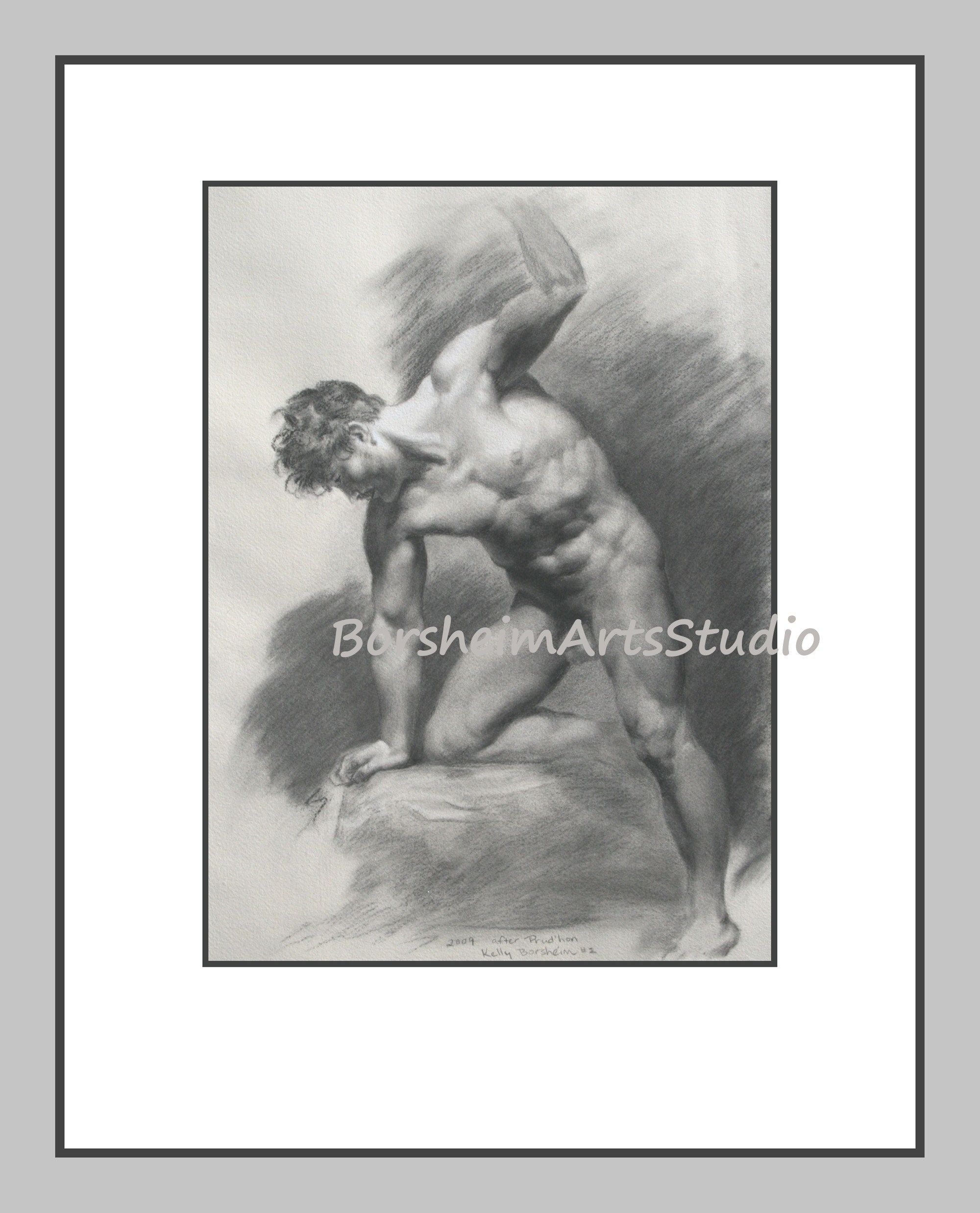 Classic Male Nude Charcoal Drawing Mastercopy Printable - Etsy
