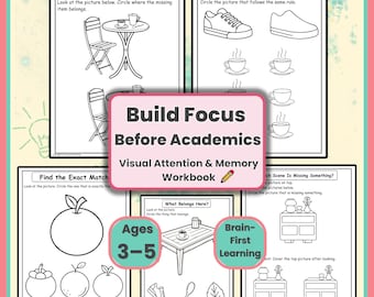 Miękka książeczka z aktywnościami dla przedszkolaków | Cichy trening mózgu i ćwiczenia uwagi wzrokowej | Wiek 3-5 lat