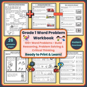 Matematikarbetsbok för årskurs 1: Additions- och subtraktionsuppgifter + Logik och kritiskt tänkande (PDF)