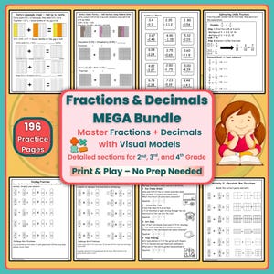 Fraction Worksheets: 2nd-4th Grade Decimals Math Practice (PDF Download)