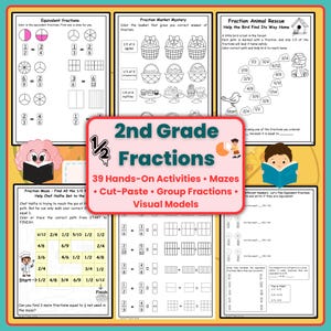 Hojas de trabajo de fracciones de 2.º grado: 39 juegos y actividades de matemáticas (descarga en PDF)