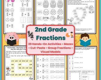 Zestaw ćwiczeń z ułamków dla klasy 2: 39 gier i ćwiczeń matematycznych (do pobrania w formacie PDF)