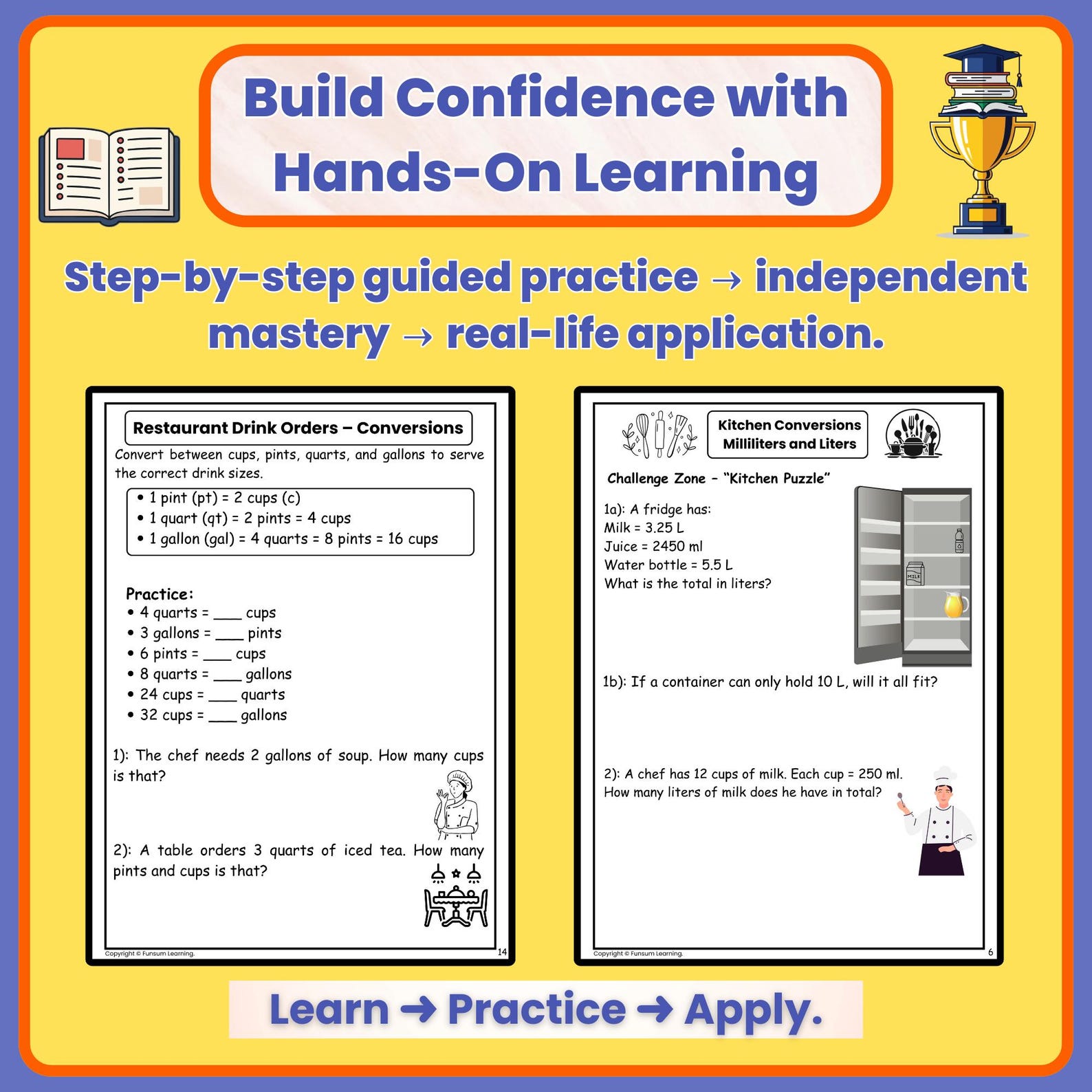 Volume Measurement Worksheets | Capacity & Conversion Activities | Real ...