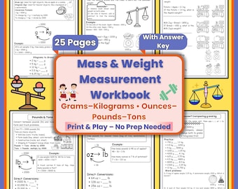 Arkusze ćwiczeń do pomiaru wagi | Ćwiczenia z przeliczania gramów na kilogramy i funty (PDF)
