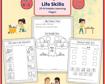 Arkusze ćwiczeń dla przedszkolaków | Zajęcia rozwijające wczesną naukę i umiejętności życiowe dla dzieci | Plik PDF do druku