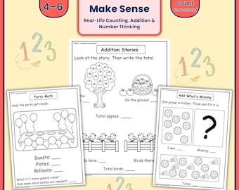 Arkusze matematyczne dla przedszkolaków do druku w formacie PDF | Aktywności z liczbami w edukacji domowej
