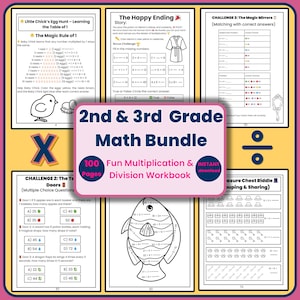 Hojas de trabajo de multiplicación y división / Actividades imprimibles para 2.º y 3.er grado / Aprendizaje en casa