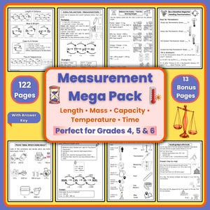 Measurement Conversion Mega Pack | Metric & Customary Worksheets Grades 4-6