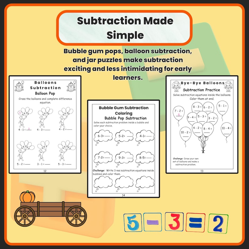 Addition & Subtraction Worksheets: 1st Grade Math Fun Pack (PDF ...