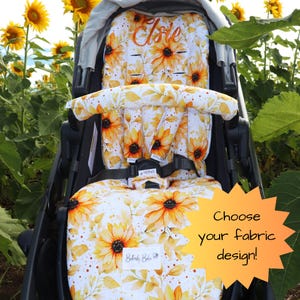 Forro para cochecito/silla de paseo/cuna Uppababy Vista V2 personalizado - Forro de algodón orgánico - Nombre bordado personalizado