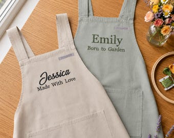 Japanese Apron | Crossback Apron | Personalized Artist Apron | Custom Pottery Apron | Cotton Apron For Women