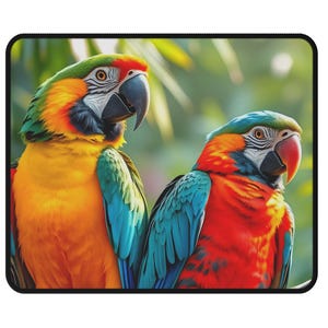 Pair Of Parrots Up Close Wildlife Bird Art Design On Non-slip Mouse Pad, Gaming Mouse Pad