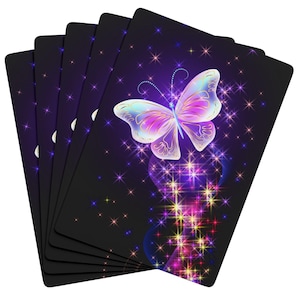 Schöner Fantasieschmetterling auf Rückseite des Decks von kundenspezifischen Pokerspielkarten, Kartenspielen 54 Karten 2,5 in x 3,5 in Größe