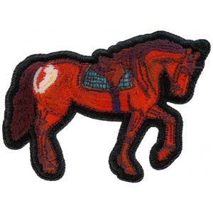 Beautiful Walking Stallion Horse With Saddle Animal Wildlife Embroidered Patch Small Size