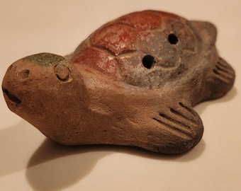 Ceramic Turtle Shaped Ocarina 5" Long and 3.25" Wide