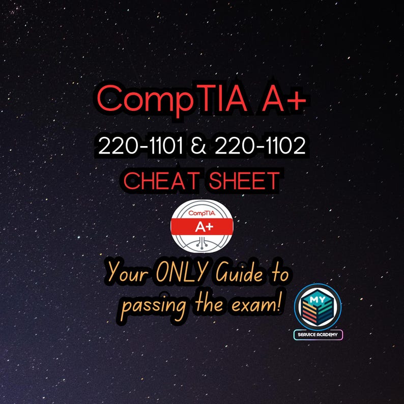 Comptia A+ Cheat Sheet - Etsy