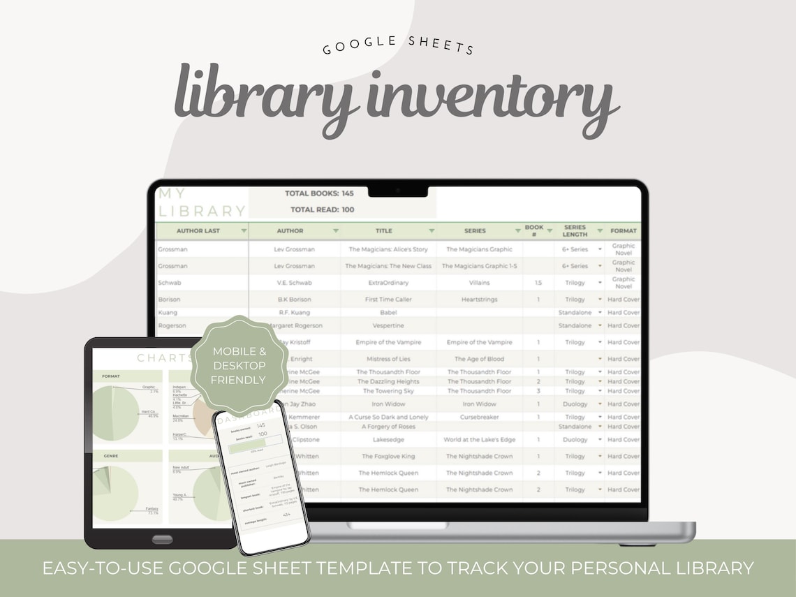 Personal Library Tracker: Google Sheets Template (digital Download) - Etsy