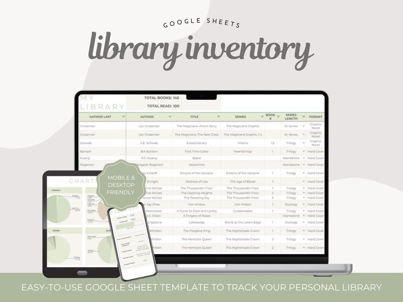Personal Library Tracker: Google Sheets Template (digital Download) - Etsy