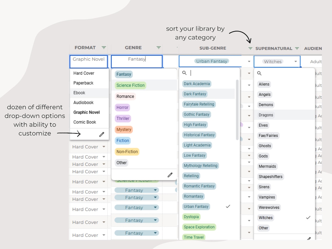 Personal Library Tracker: Google Sheets Template (digital Download) - Etsy