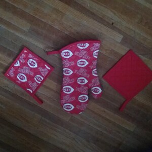 MLB Cincinnati Reds Oven Mitt Pot / Holders Tailgate Set,