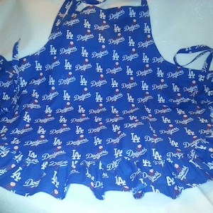 MLB Los Angeles Dodgers Ladies Ruffled, Curved Hem Apron
