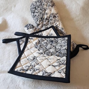 Toile Ofenhandschuh und Topflappen Set
