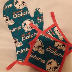 NFL Miami Dolphins, TailGate Set, Oven Mitt, and, Pot Holders,