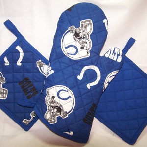 NFL Indianapolis Colts Tailgate-set, 1 ugnsvantar och 2 grytlappar